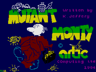 Mutant Monty title screen for ZX Spectrum